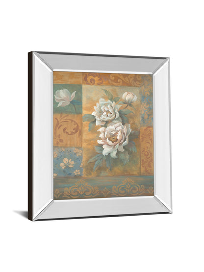 Pam's Poppies I By Vivian Flasch - Mirror Framed Print Wall Art - Light Brown