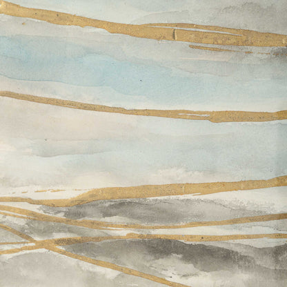 So Golden - Abstract Landscape Prints (Set of 2) - Black / Blue / Brass / Gold / Gray / Pink / White