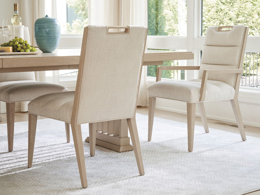 Sunset Key - Aiden Channeled Upholstered Arm Chair - Light Beige