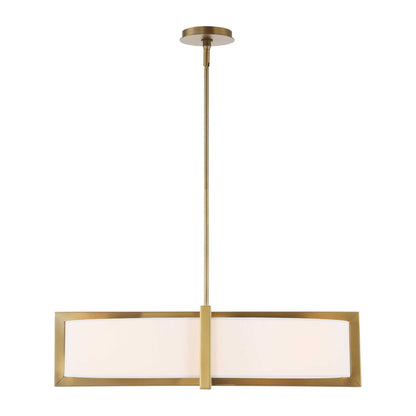 Cresson - 4 Light Drum Pendant - White / Gold
