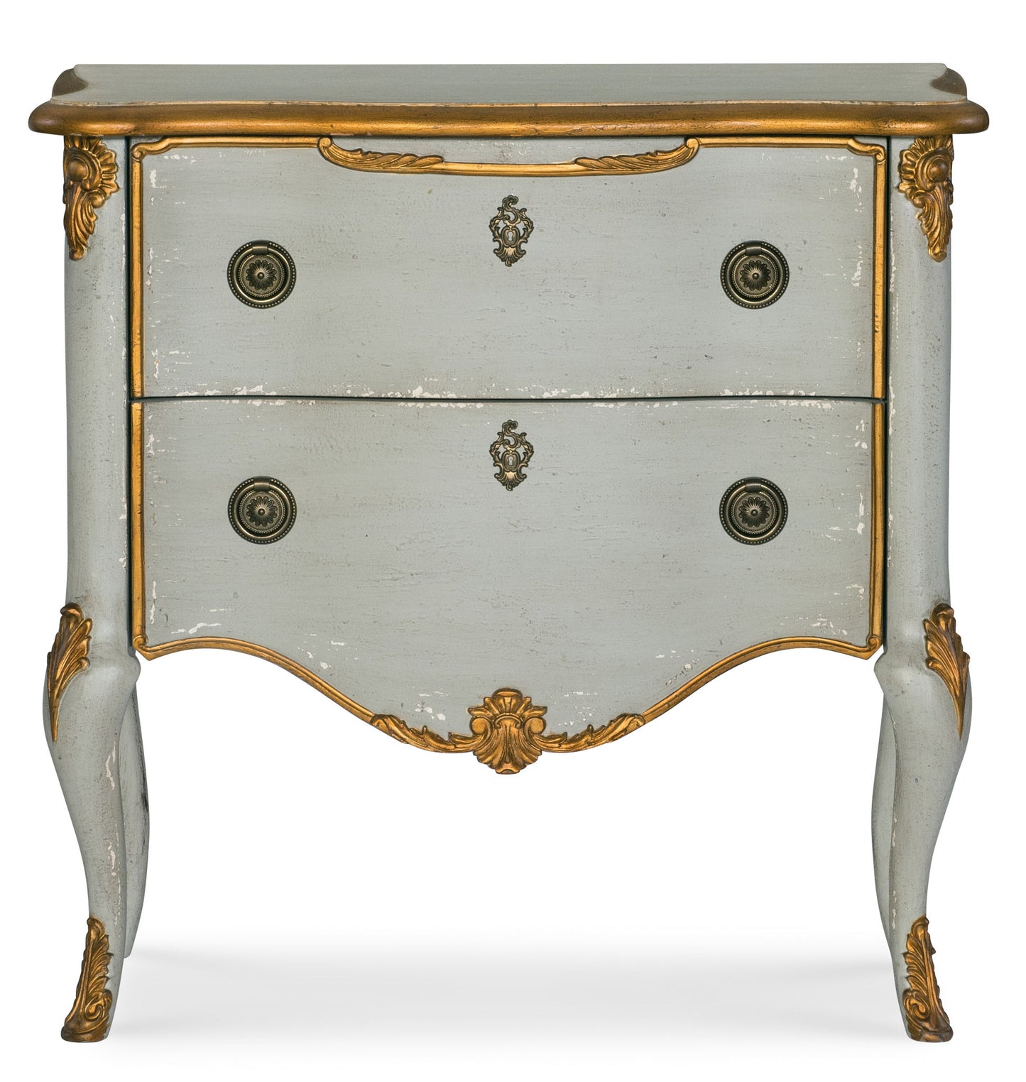 Home Accent - French 2-Drawer Chest - Pearl Silver
