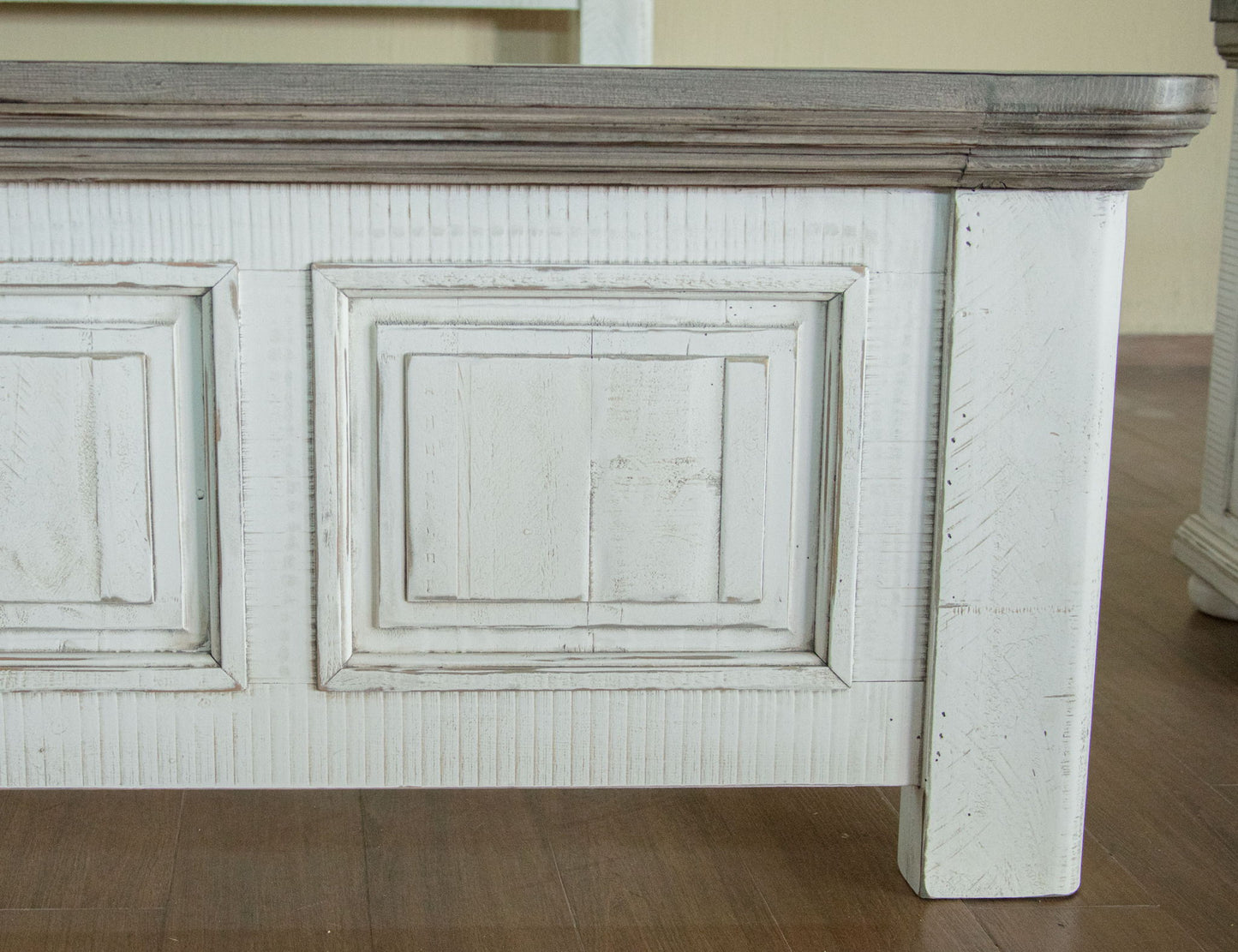 Luna - Queen Footboard & Rails - Off-White / Gray