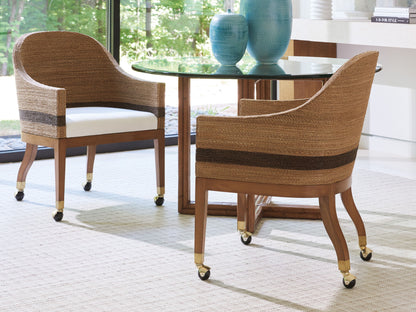 Palm Desert - Dorian Woven Arm Chair With Casters - Dark Brown