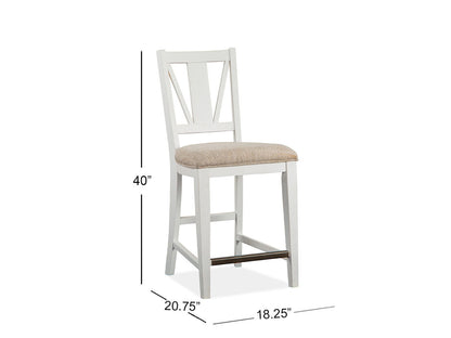 Heron Cove - Counter Chair With Upholstered Seat (Set of 2) - Chalk White
