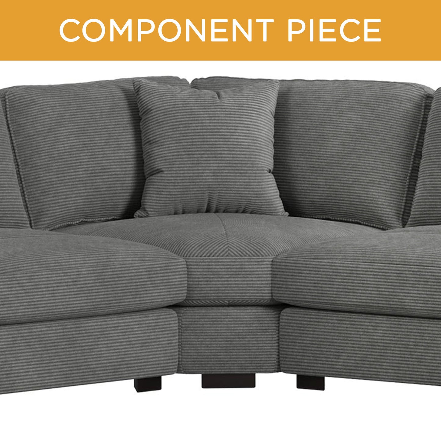 Arizona - Modular Wedge With 1 Pillow 20" - Steno Charcoal