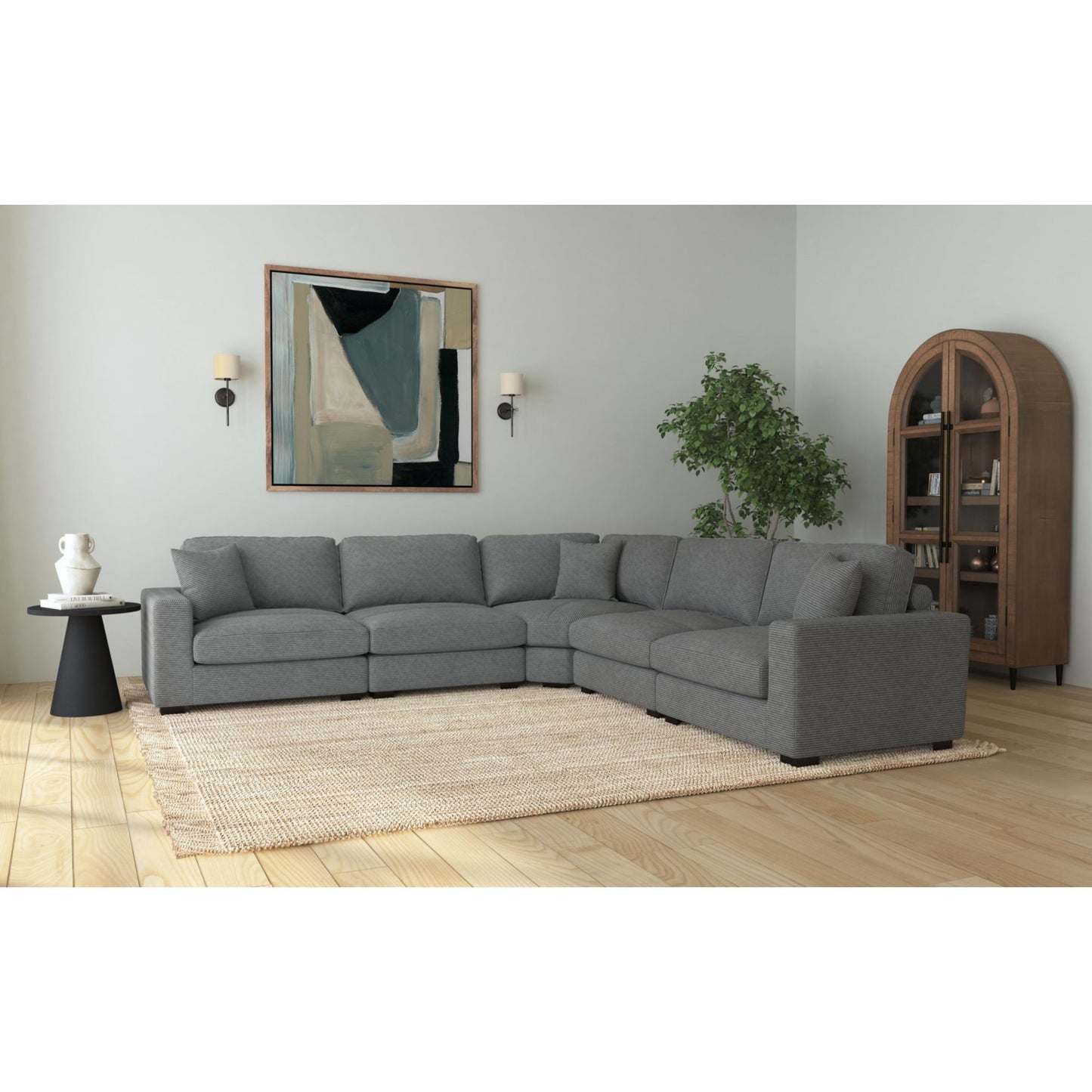 Arizona - Modular Armless Chair - Steno Charcoal