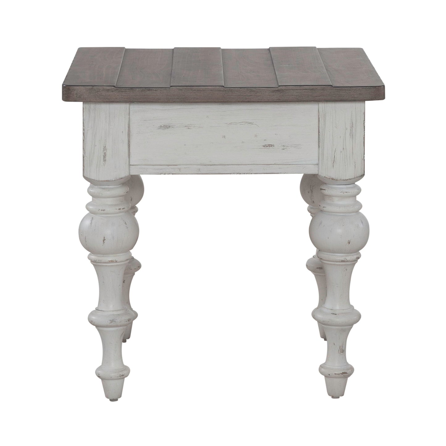 River Place - End Table - Riverstone White & Tobacco