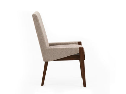 Reena - Upholstered Host Chair (Set of 2) - Rich Brown / Beige