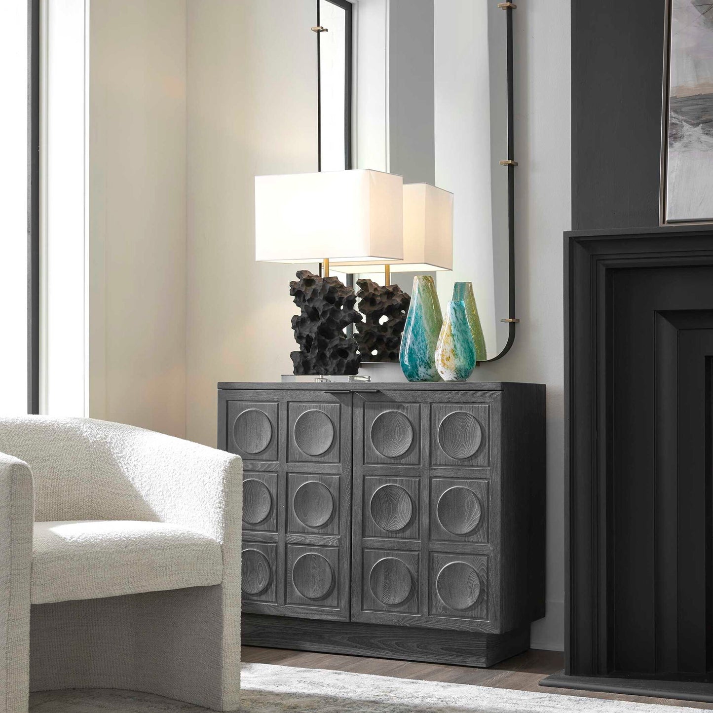 Shelby - 2 Door Ebony Stained Cabinet