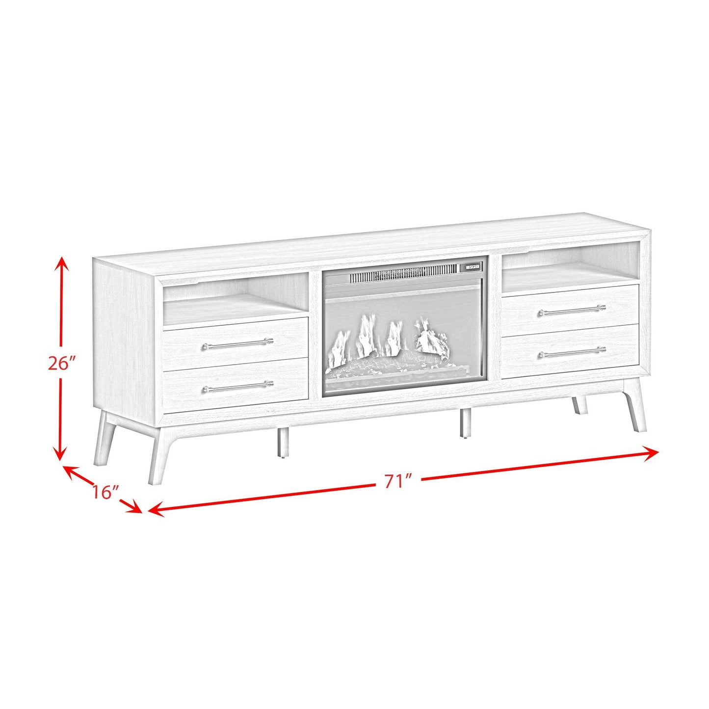 Westland - Entertainment Unit With 71" TV Console