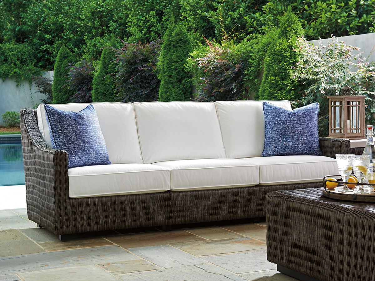 Cypress Point Ocean Terrace - Wicker Long Sofa - Dark Brown