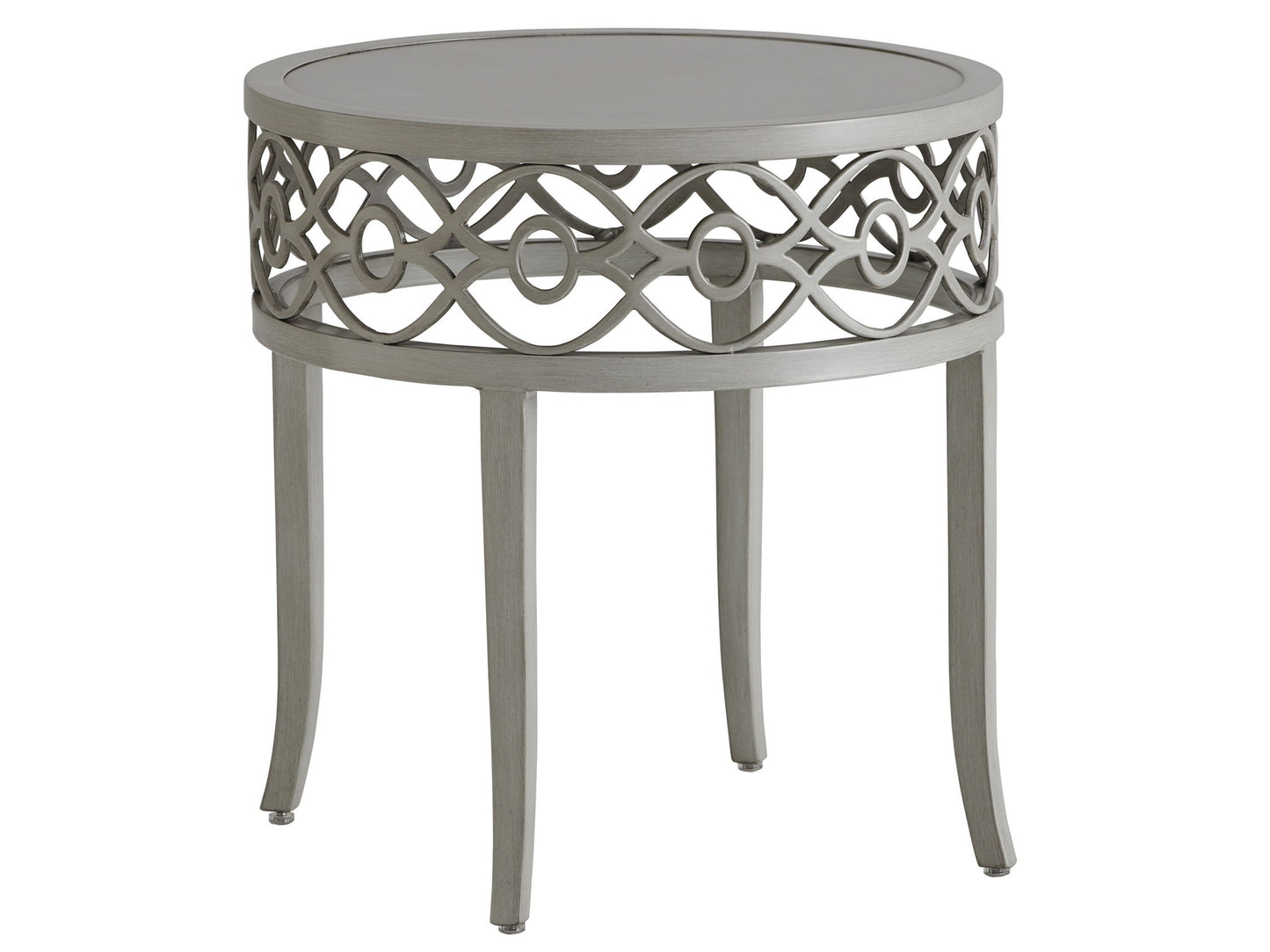 Silver Sands - Round End Table - Pearl Silver