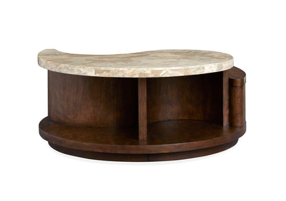 McPherson - Round Cocktail Table With Casters - Burnt Umber