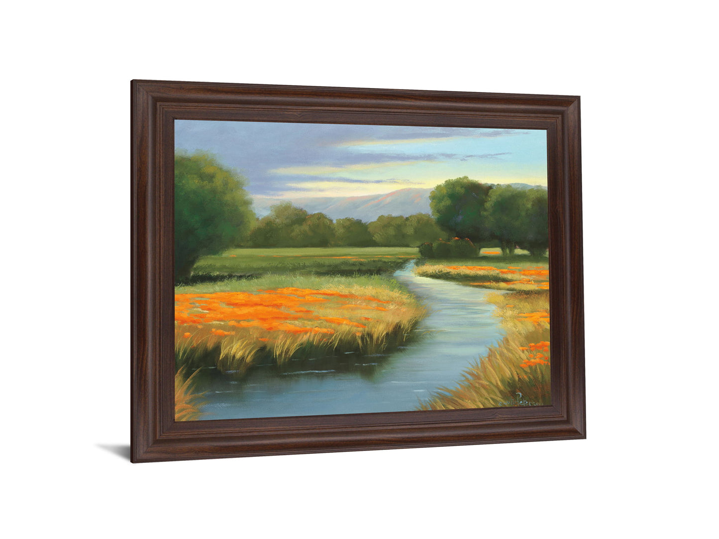 Golden Meadow Stream - 28" x 34" Framed Wall Art - Green