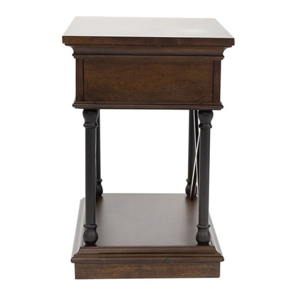 Tribeca - Drawer Chair Side Table - Cordovian Brown