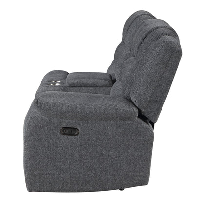 Redondo - RAF Console Loveseat With 1 Recliner Power - Dark Gray