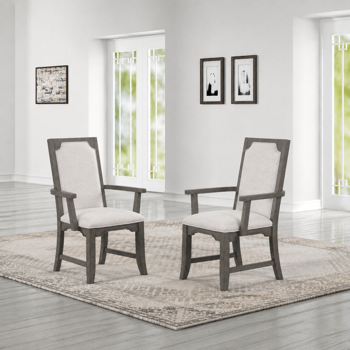 Lisbon - Dining Arm Chair (Set of 2) - Gray