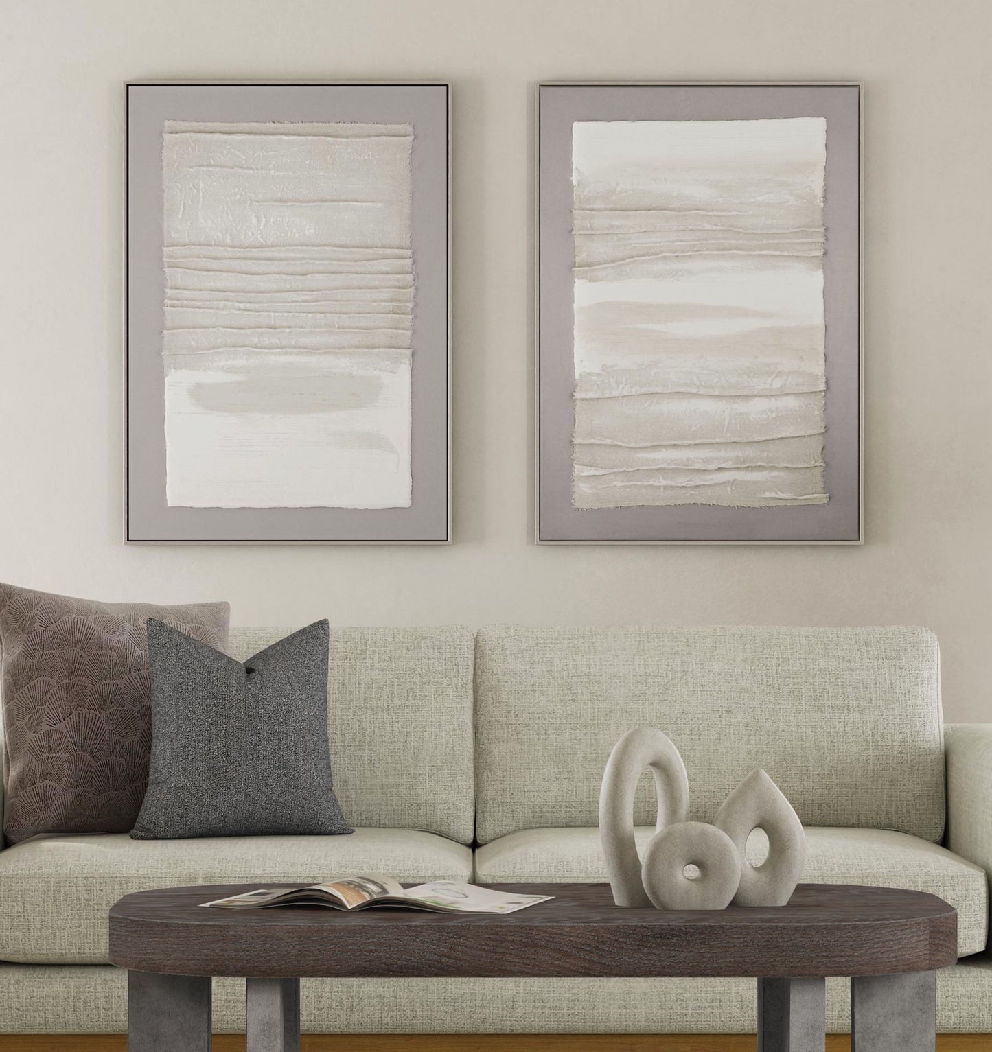 Zole II Framed Canvas - Gray