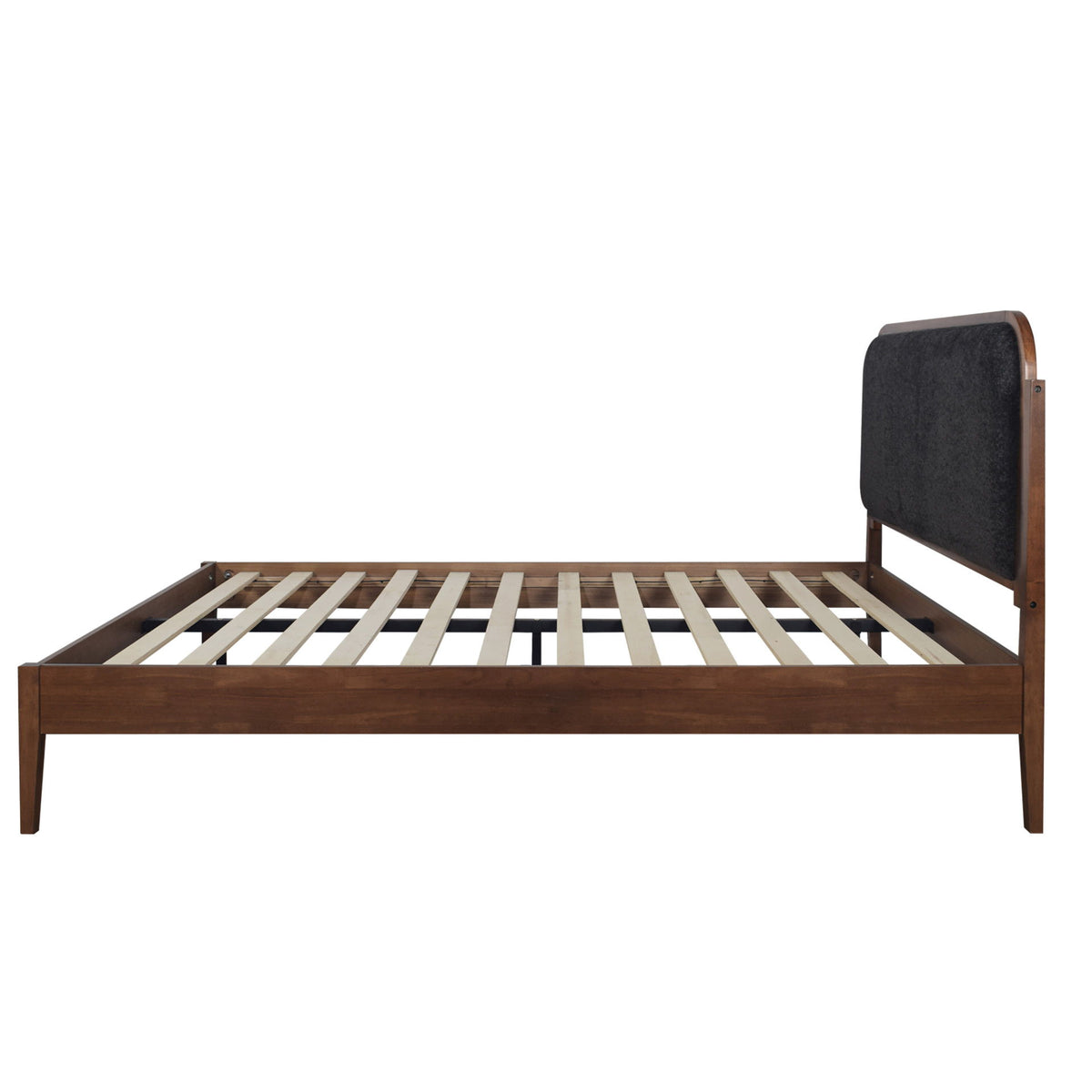 Hawthorne - 5/0 Queen Upholstered Platform Headboard - Walnut / Charcoal