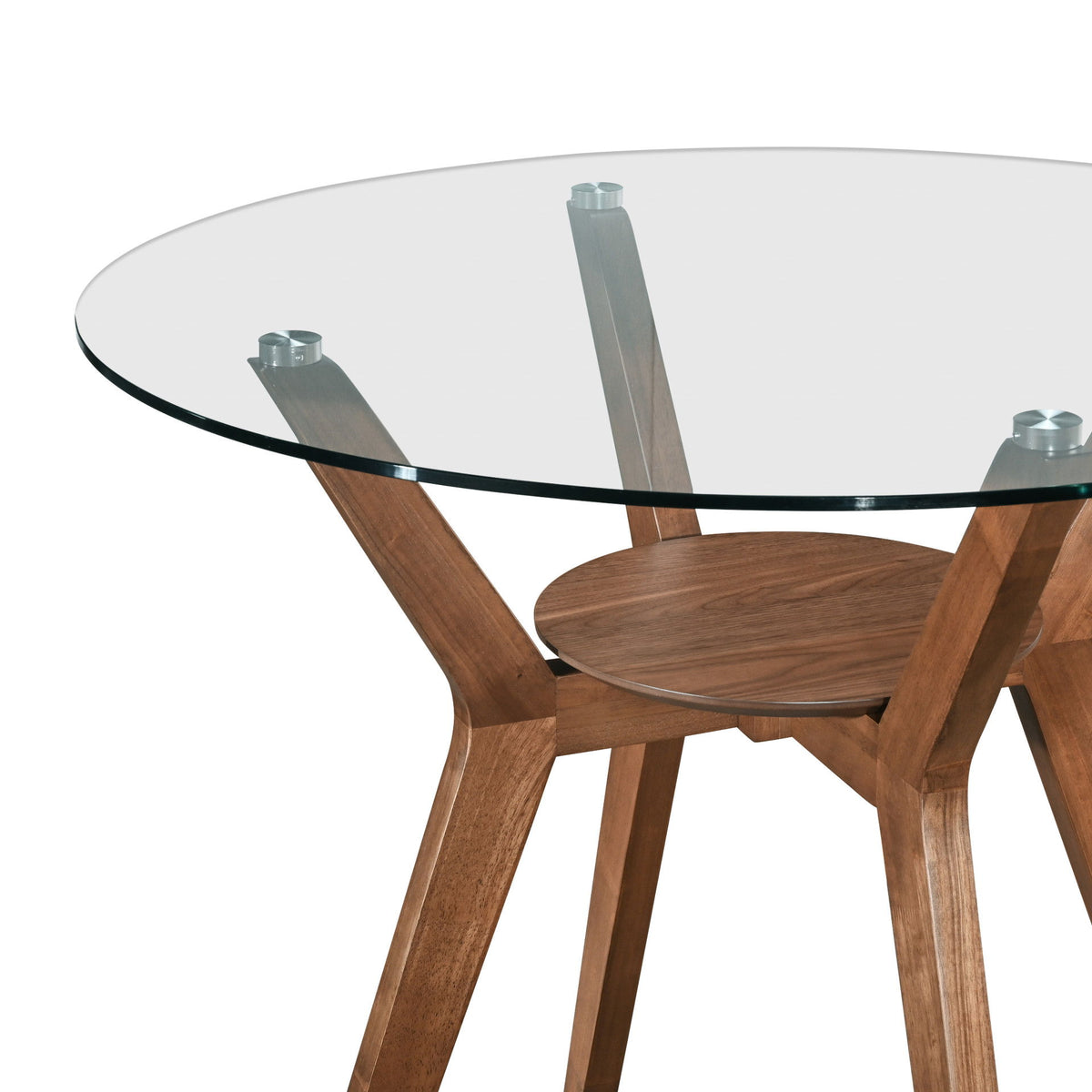 Oscar - Counter Table Base For Glass Top Counter Table - Walnut