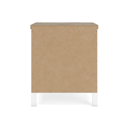Kerisden - Two Drawer Night Stand - White / Brown