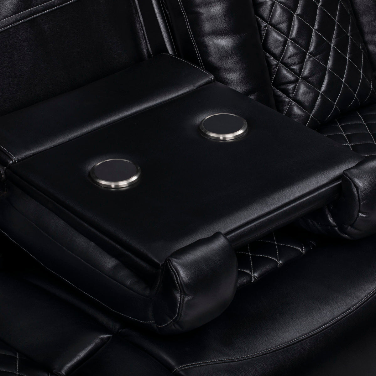 Orion II - LAF Sofa With Dual Recliner - Black