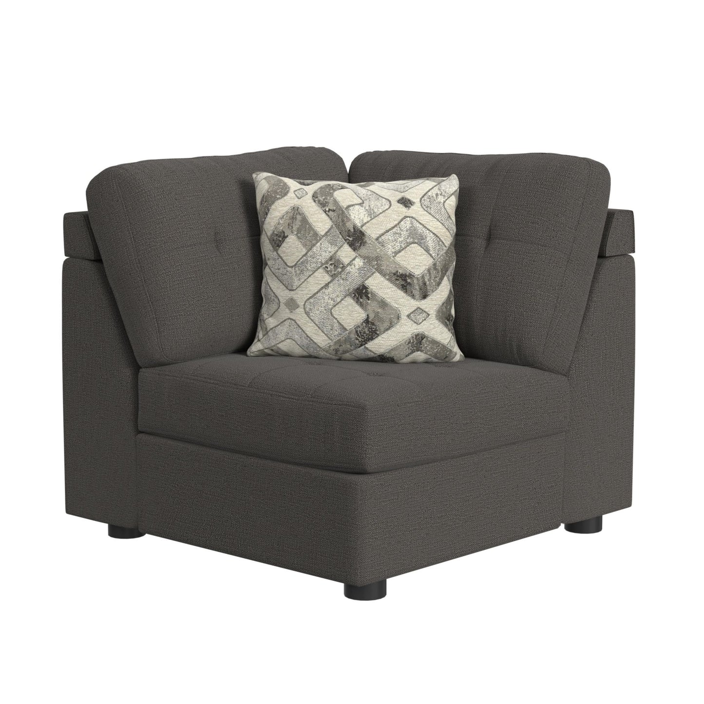 Options One - Corner With 1 Pillow - Palmer Plus Ash