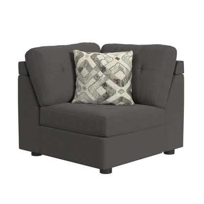 Options One - Corner With 1 Pillow - Palmer Plus Ash