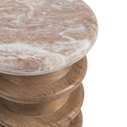 Alisa - Round Accent Table - Sable Stone