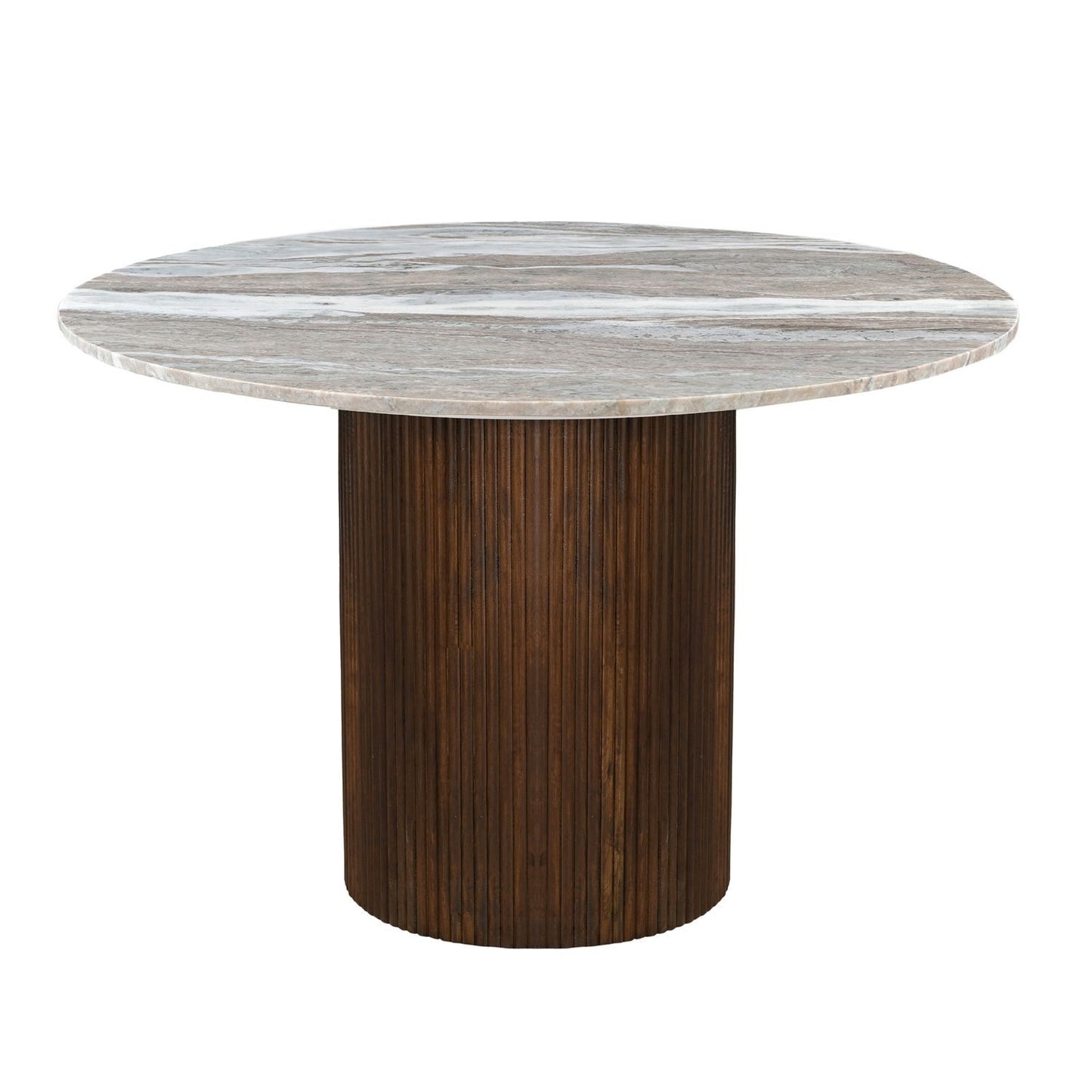 Kaleidoscope - Round Pedestal Marble Table Top - Aged Whiskey