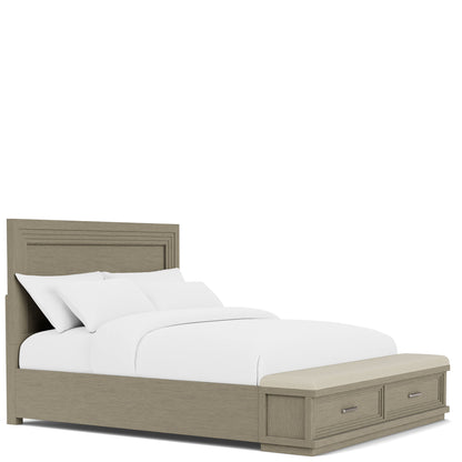 Cascade - Queen Upholstered Storage Footboard - Dovetail