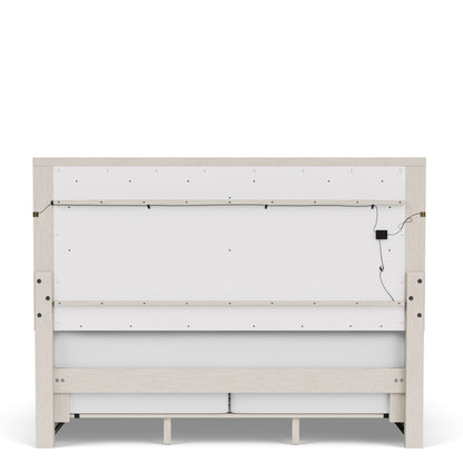 Alexis - King Upholstered Panel Headboard - Latte Essence