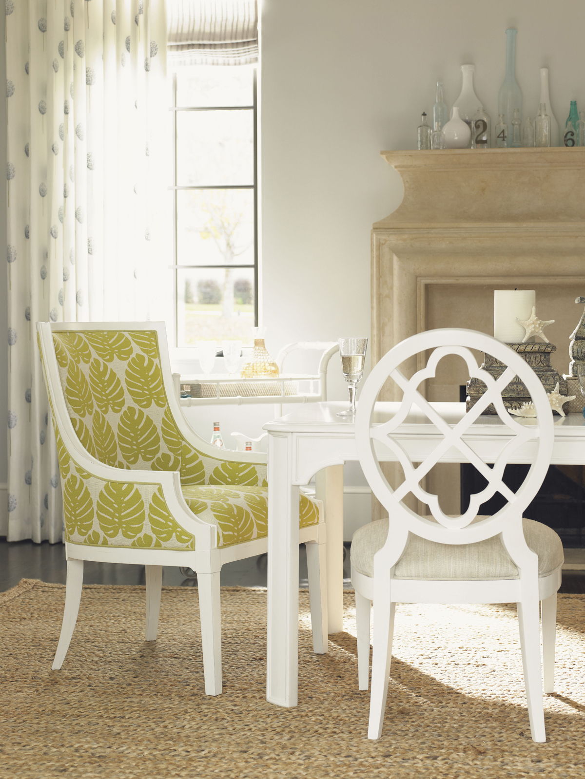 Ivory Key - Aqua Bay Chair - Gold / White