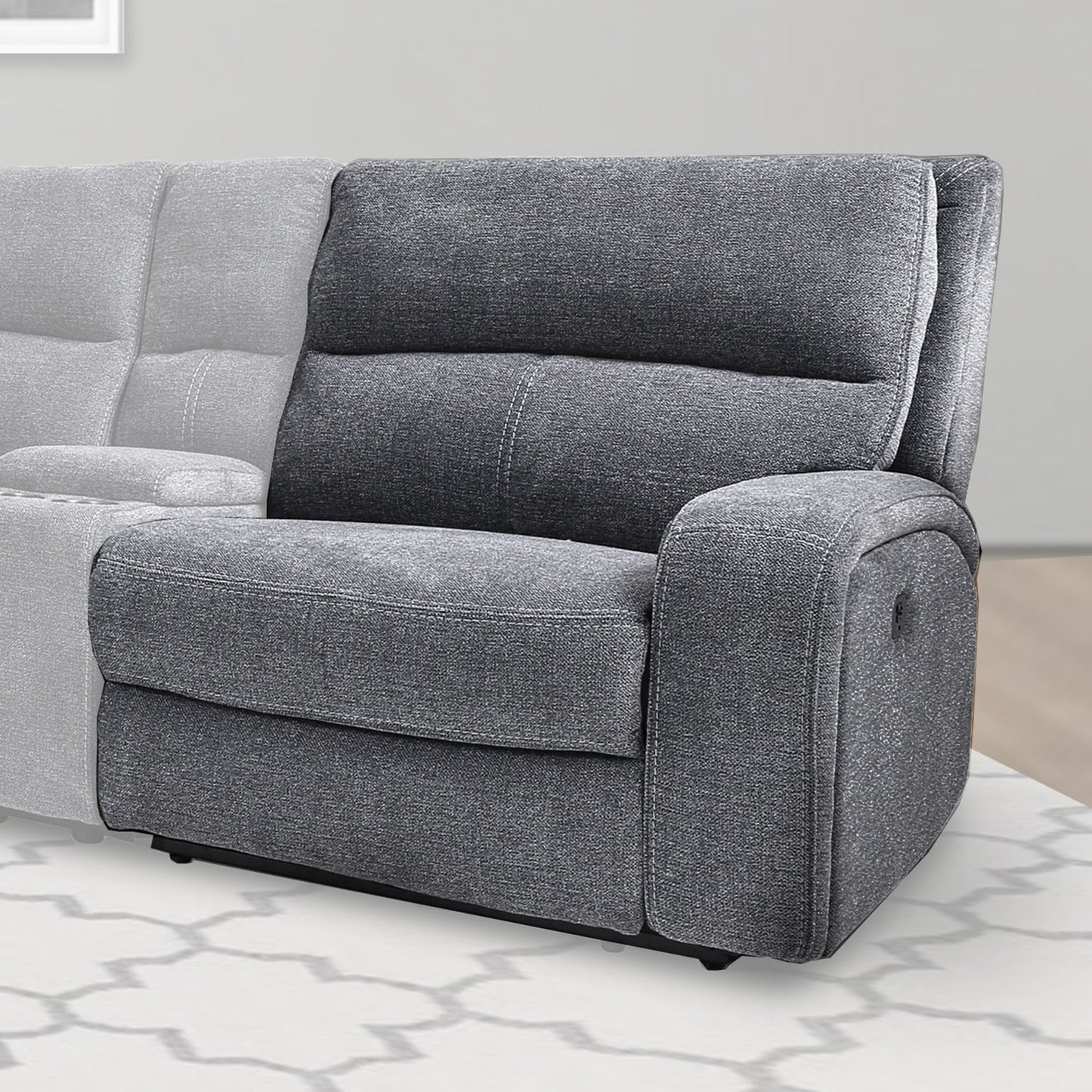 Polaris - Power Right Arm Facing Recliner - Bizmark Gray