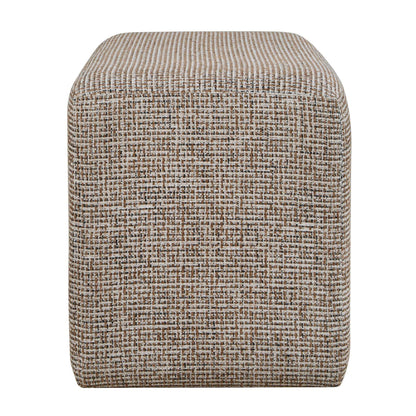Kelce - Woven Checkered Ottoman - Brown