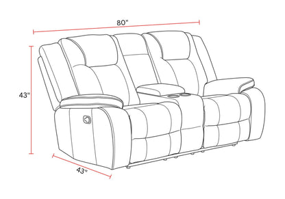 Bruno - Manual Console Loveseat - Plush Tobacco