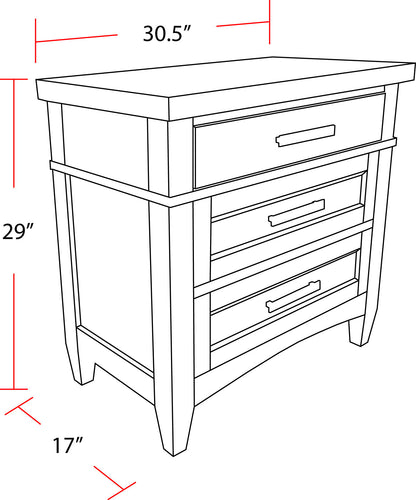 Americana Modern Bedroom - 2 Drawer Nightstand