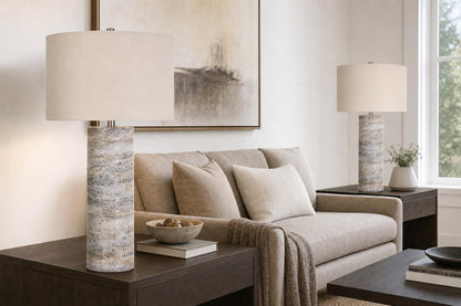 "Stonehaven Glow" Polyresin Table Lamp (Set of 2) - Stone