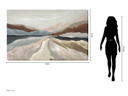Where Valleys Meet - 84 X 52 - Hand-Embellished Wrapped Canvas - Ivory