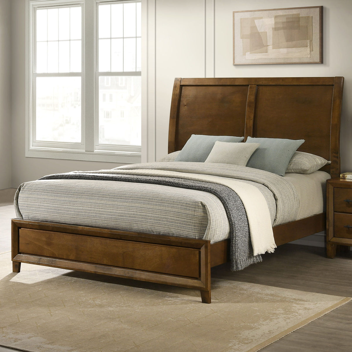 Ballard - Queen Headboard, Footboard & Slat Kit - Walnut