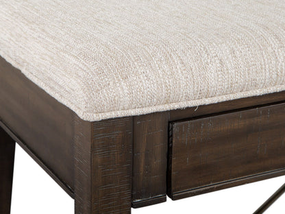 Westley Falls - Bench With Upholstered Seat - Graphite