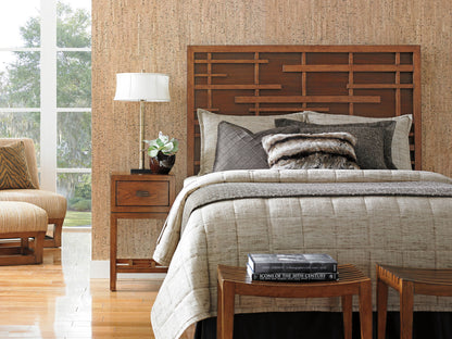 Island Fusion - Shanghai Panel Headboard 5/0 Queen - Dark Brown