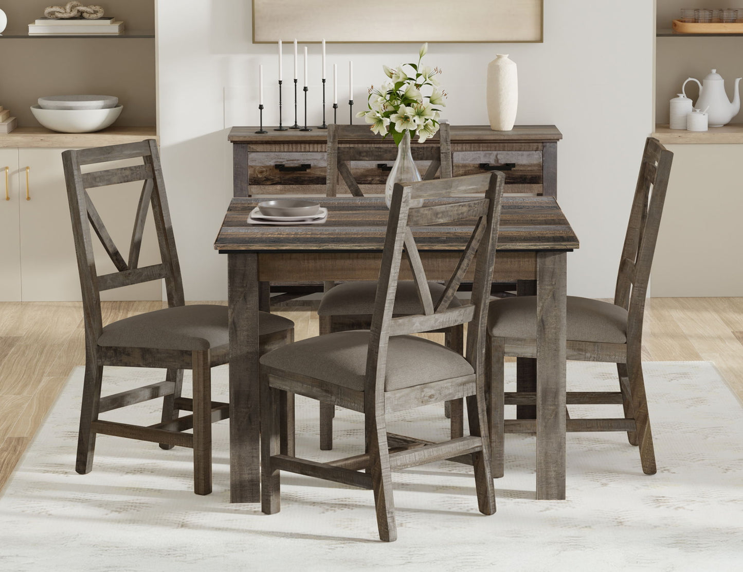 Loft - 42" Table - Two Tone Gray / Brown