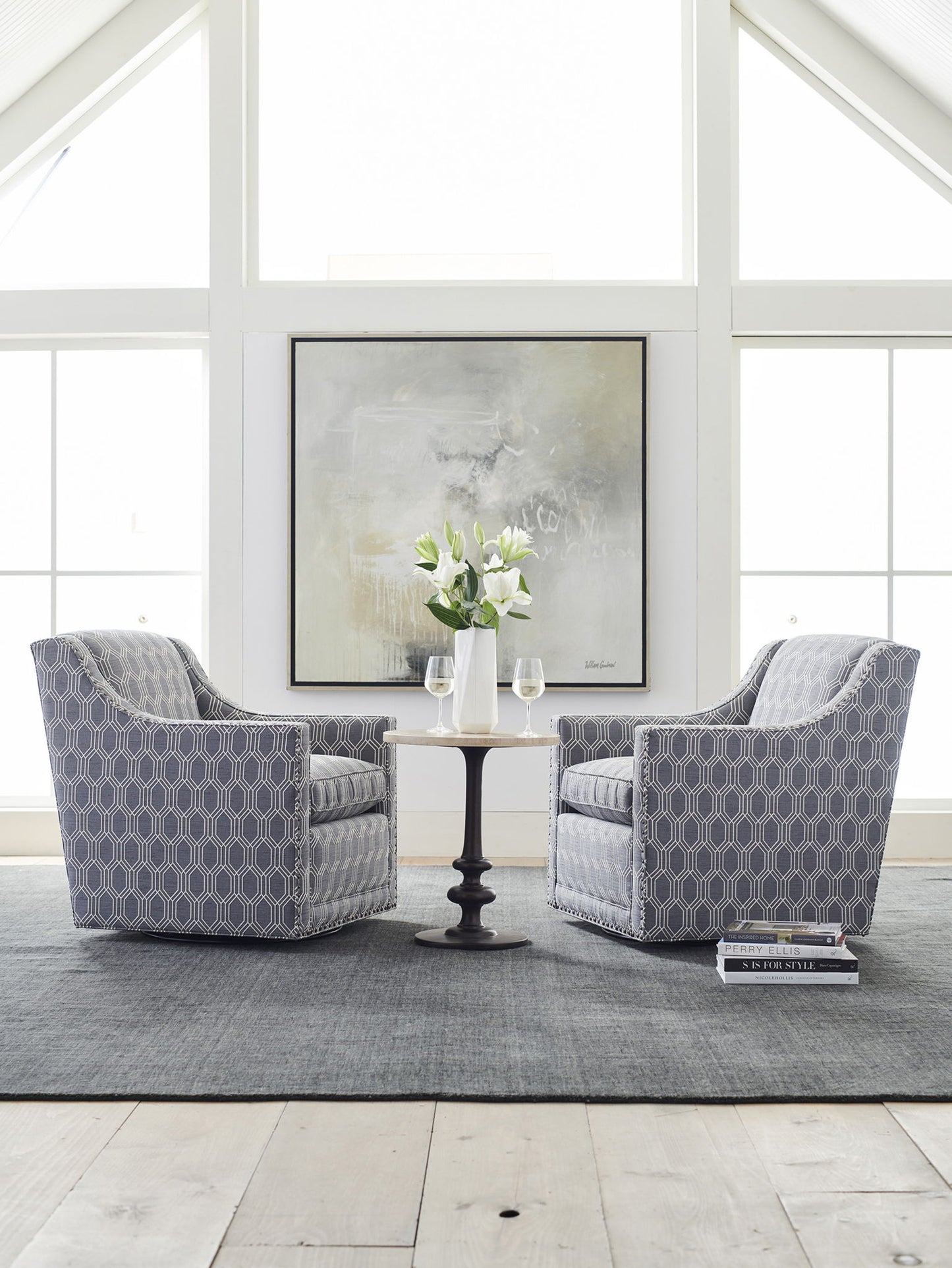 Lexington Upholstery - Barrier Swivel Chair - Dark Gray