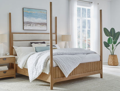 Escape - Bedroom Side Rails And Posts For Queen Or King - Glazed Natural Oak