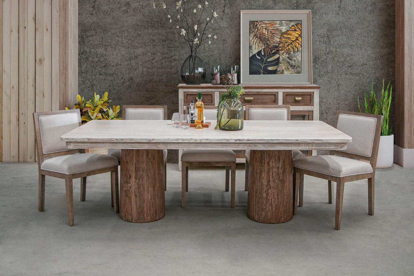 Sahara - Table Base - Light Cream / Brown Caramel
