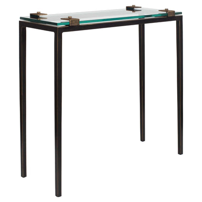 Averona - Glass Top Accent Table - Bronze