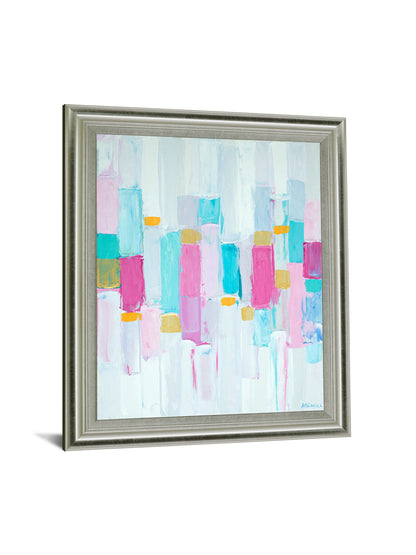 Pastel Block Chorus - 28" x 34" Framed Wall Art - Light Blue