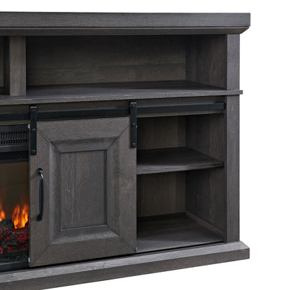 Macau - Console With 23" Fireplace Insert - Gray
