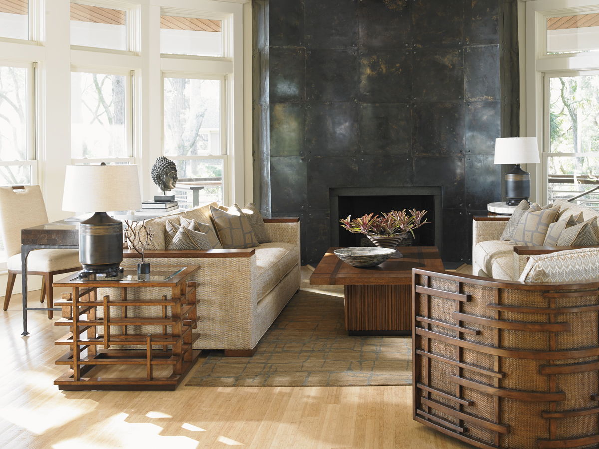 Island Fusion - Semerang Swivel Chair - Dark Brown / Light Brown